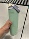 OWALA 30OZ FREE SIP STAINLESS STEEL WATER BOTTLE LIGHT GREEN WITH TAN TOP OF LID - Like New