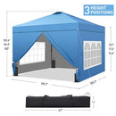GDY 10x10 Pop Up Canopy Tent with 4 Sidewalls, Blue-Gold - Blue Gold - Like New