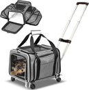COZY CRUISER AIRLINE EXPANDABLE PREMIUM PET CARRIER WHEELS - GRAY & WHITE - Like New