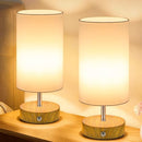 2-Pack Rechargeable Cordless Table Lamps 6000mAh - Wood Grain - Like New