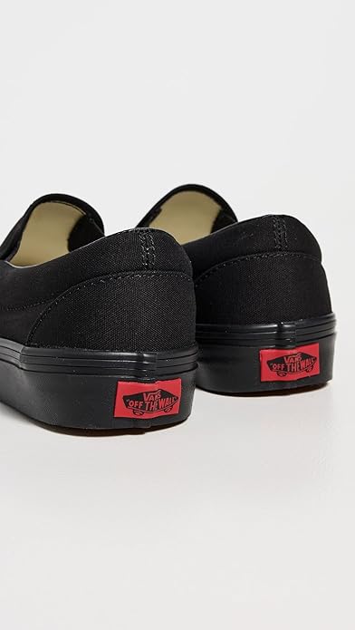 VANS MEN'S VANS CLASSIC SLIP-ON SKATE SHOES - SIZE: MEN 9.5 WOMEN 11 - BLACK - Like New