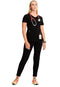 INFINITY CHEROKEE NURSE SCRUBS TOP MOCK WRAP WITH 2 POCKETS WOMEN M BLACK - Brand New