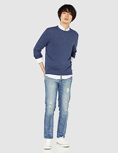 AMAZON ESSENTIALS STORE MEN'S LONG-SLEEVE CREWNECK SWEATER, 100% COTTON - BLUE - Brand New