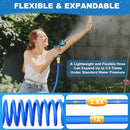 NEWESY 50FT EXPANDABLE GARDEN HOSE WATER HOSE 10 FUNCTIONS NOZZLE - BLUE - Like New