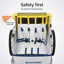 SCHWINN 13-SC677AZ ECHO DOUBLE BIKE TRAILER 16-20-INCH WHEELS - YELLOW - Brand New
