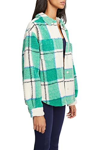SJB10043 Bandier Sincerely Jules X Aspen Sherpa Jacket Medium Green Plaid - Brand New