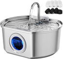 NEAREAL Cat Water Fountain 108oz Drinking 4x Filters + Sponges - Stainless Steel - Like New