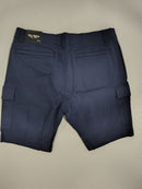 BLU ROCK NEW YORK MEN'S SUPER STRETCH CARGO SHORTS - SIZE: MEN 38 - NAVY - Brand New
