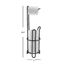 Simple Black Metal Heavy Duty Toilet Paper Holder Dispensing Top Home Basics - Brand New