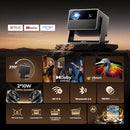ELEPHAS SMART 4K PROJECTOR WITH WIFI AND BLUETOOTH FOR INDOOR OUTDOOR Black - Like New