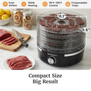 ELITE GOURMET EFD319 FOOD DEHYDRATOR, 5 BPA-FREE 11.4" TRAYS ADJUSTABLE - BLACK - Like New