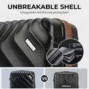 ROSAMO 5-PIECE HARD SHELL EXPANDABLE LUGGAGE SET CARRY-ON RSM001 - BLACK - Brand New