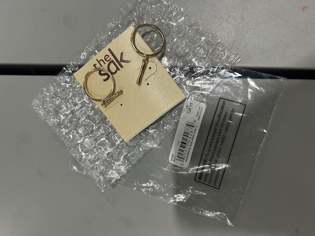 THE SAK STICK CIRCLE DROP EARRINGS GOLD TONE - GOLD - Brand New