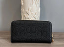 COACH LONG ZIP AROUND WALLET IN SIGNATURE LEATHER - CCL35 - GOLD/BLACK - Like New