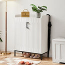 MERICONIA LARGE 5-TIER SHOE STORAGE CABINET WITH DOORS - A-WHITE - Like New