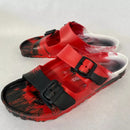 BIRKENSTOCK ARIZONA EVA REGULAR FIT SANDALS MENS - SIZE 10 - RED BLACK WHITE Like New