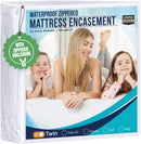 UTOPIA BEDDING MATTRESS PROTECTOR ZIPPERED TWIN SIZE UB1201 - WHITE - Like New