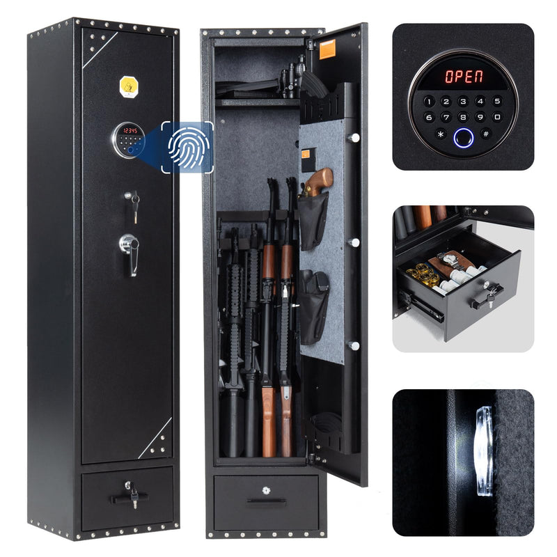 BLACKSMITH 6 BIOMETRIC GUN SAFE FOR RIFLES AND PISTOLS - BLACK - Like New