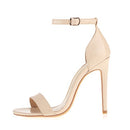 Heels Charm Women's Open Toe Strappy Heeled Sandals High Heel Size 7 - Nude - Brand New