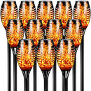 OTDAIR SOLAR OUTDOOR LIGHTS, 12 PACK 12LED SOLAR TIKI TORCHES, BLACK - Like New