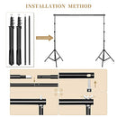 Walk Fly 8.5 x 10 ft Backdrop Support System Stand with Carry Bag - Black - Like New