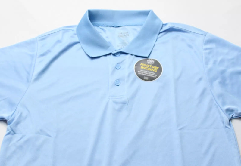 KICK START GEAR SPORTSWEAR MOISTURE WICKING POLO SHIRT - SIZE: 3XL - LIGHT BLUE - Brand New