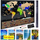 Bemlay Scratch Off World Map +Travel eBooks Fun,Learn,Decor 32.4"x23.4" - Brand New