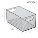 mDesign Plastic Rectangular Drawer Organizer Storage Bin Holder - 4 Pack - Smoke - Brand New