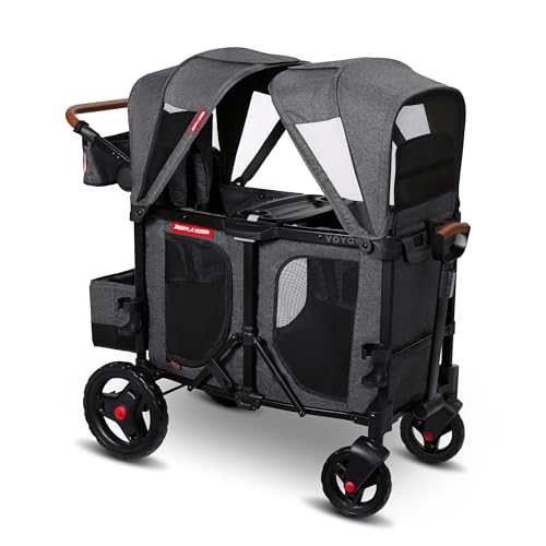 RADIO FLYER VOYA XT STROLLER WAGON, 2 SEATER WAGON STROLLER FOR KIDS - GRAY - Like New