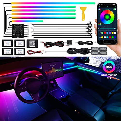 MAODANER DREAMCOLOR ACRYLIC INTERIOR CAR LED STRIP LIGHT WITH WIRELESS APP - Like New