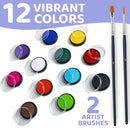 Blue Squid PRO Professional Face Painting Kit 12 Color Palette - B07T31FGYL - Brand New