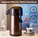 PARACITY UPGRADED AIRPOT COFFEE CARAFE DOUBLE PUMP STAINLESS STEEL - GOLD BROWN - Like New