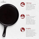 Cuisinel Cast Iron Round Griddle - 10.5" Crepe Maker + Silicone, C10-RG - BLACK - Like New