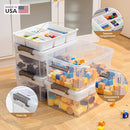 Citylife 17QT 2Packs Clear Craft Organizers and Storage Box with Tray - Brand New