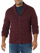 AEM20072F21 AMAZON ESSENTIALS MEN LONG-SLEEVE SHAWL CARDIGAN SIZE M BURGUNDY - Brand New