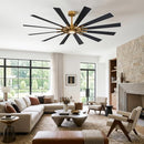 PARROT UNCLE 72 IN. INDOOR GOLD WINDMILL CEILING FAN LIGHT REMOTE - GOLD/BLACK - Like New