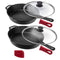 CUISINEL CAST IRON SKILLET WITH LID SET 10” AND 12" PO11033 - BLACK - Like New