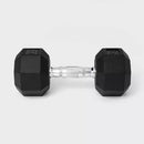ALL IN MOTION HEX DUMBBELL 25LBS - BLACK/CHROME - Like New