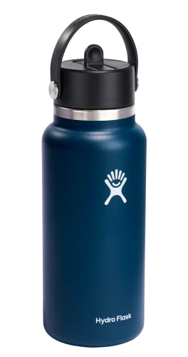 HYDRO FLASK 32 OZ WIDE FLEX STRAW CAP BOTTLE - BOTTLE, WIDE STRAW LID - INDIGO - Like New