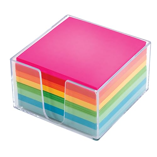OFFICE DEPOT PLEXI NOTE CUBE UNRULED 500 SHEETS ASSORTED COLORS - 573-482 NEW - Like New