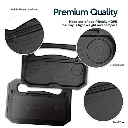 ZONE TECH STEERING WHEEL TRAY DESK - MULTI-FUNCTIONAL BLACK PORTABLE VEHICLE - Like New