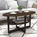 FURINNO COFFEE TABLE 1-PACK COLUMBIA WALNUT/BLACK SIZE:19.7X35.4X16.4 INCH - Like New
