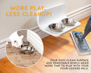 Elevated Cat & Dog Bowl Set Help Digestion Wall-Mount Monty & Coconut - Grey - Brand New