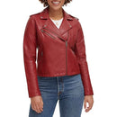LW7RU613 Ladies Levi's Los Angeles "Classic" Faux Leather Padded Cherry Size 4 - Like New