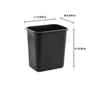 United Solutions 13 Quart 3.25 Gallon Space-Efficient Trash Wastebasket - Black - Brand New