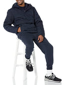 AMAZON ESSENTIALS MENS ANORAK HOODED QUARTER-ZIP PUFFER COAT NAVY SIZE LARGE - Brand New