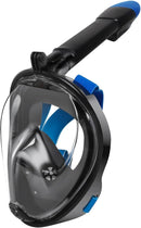 UNIGEAR SNORKEL MASK FULL FACE - SIZE: MEN L/XL - BLACK/BLUE - Like New