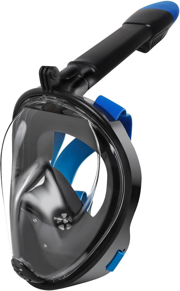 UNIGEAR SNORKEL MASK FULL FACE - SIZE: MEN L/XL - BLACK/BLUE - Like New