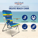 Cabana Beach Folding Beach Chair, 4 Position Portable Backpack Foldable - Stripe - Like New