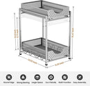 PHINOX Under Sink Organizers and Storage Kitchen 2 Pack - Silver - Like New